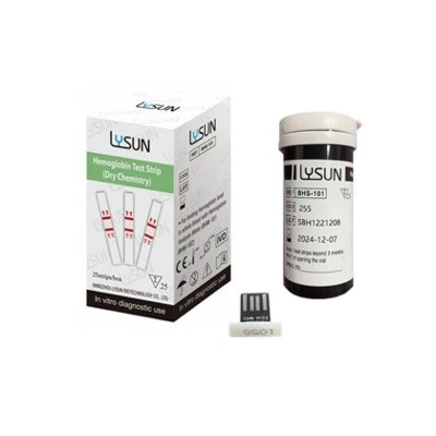 Lysuni hemoglobiini testribad koos torkeseadmega 10tk/25tk/50tk testriba BHS-101